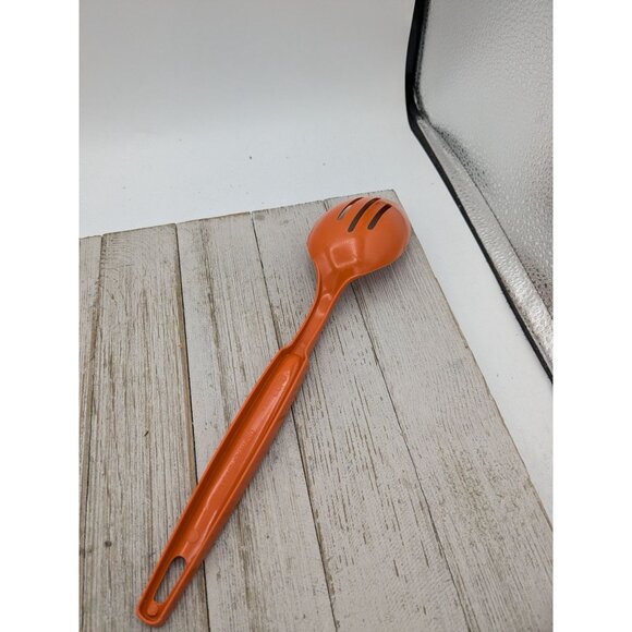 Ekco Slotted Serving Spoon Orange Nylon Plastic 11" Vintage - Picture 4 of 8